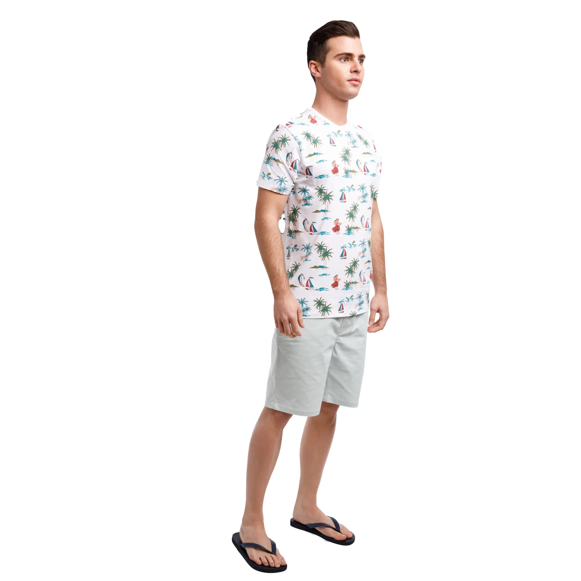 Super Soft Short Sleeve Printed Crew Neck | Hawaiian Vacation