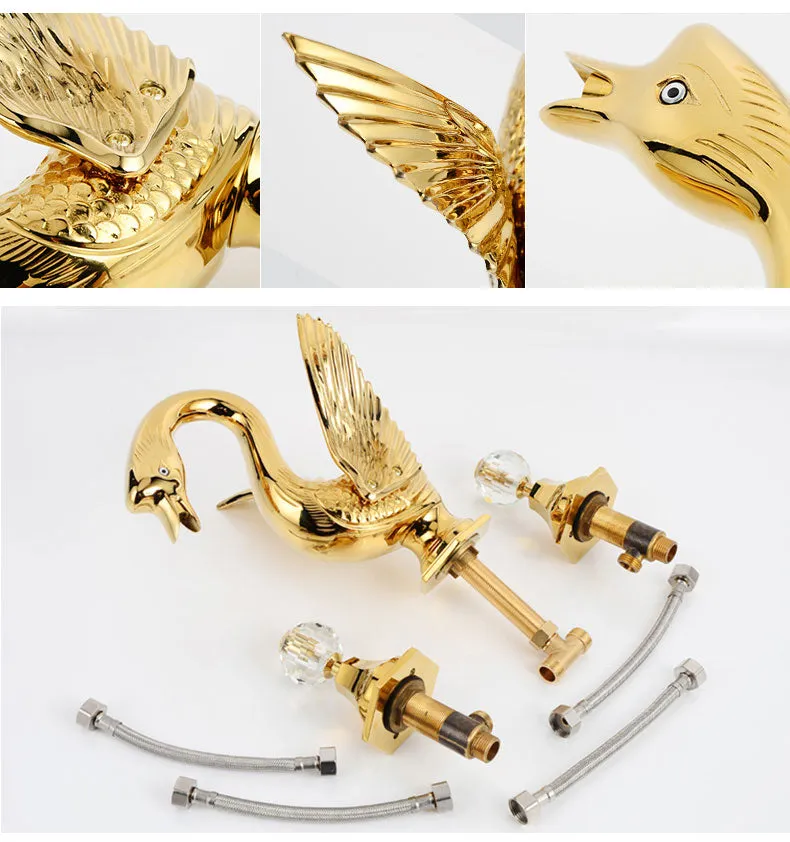 TEEK - Solid Copper Gold Finish Swan Faucet