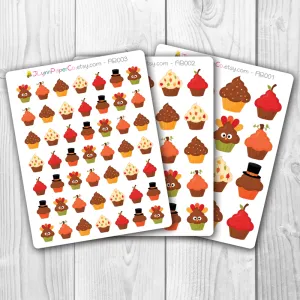 Thanksgiving Holiday Cupcake Stickers | AB007