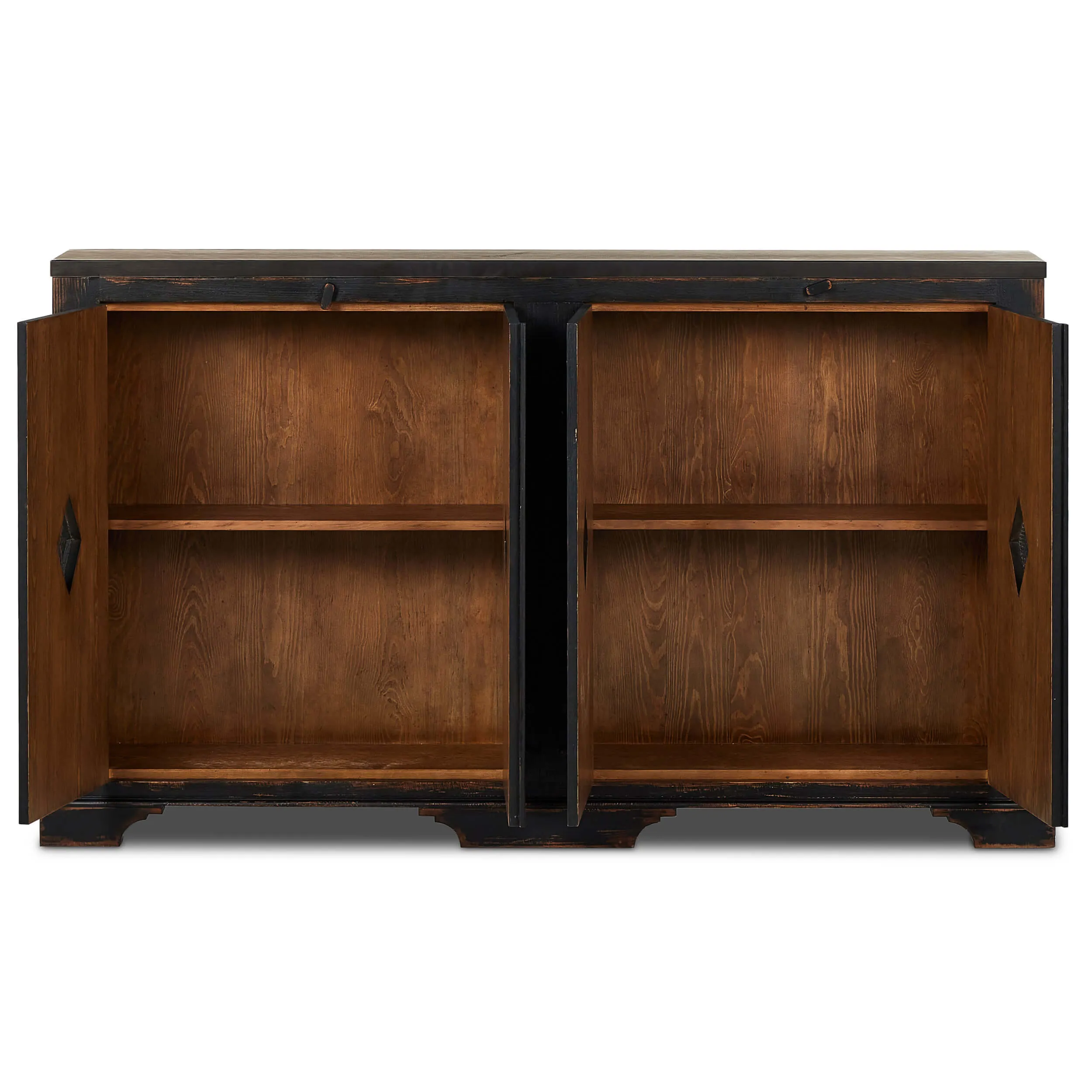 The Humptulips River Moonshine Cabinet, Distressed Burnt Black