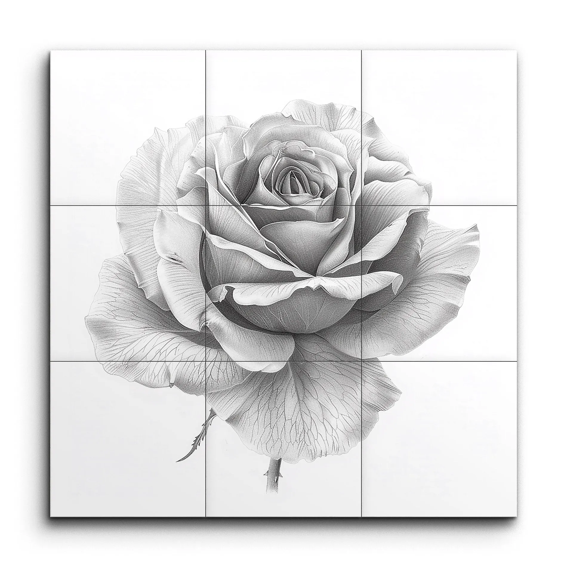 Timeless Elegance: Hyper-Realistic Grayscale Rose