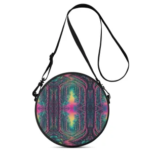 Trippy Forest Round Satchel Bag