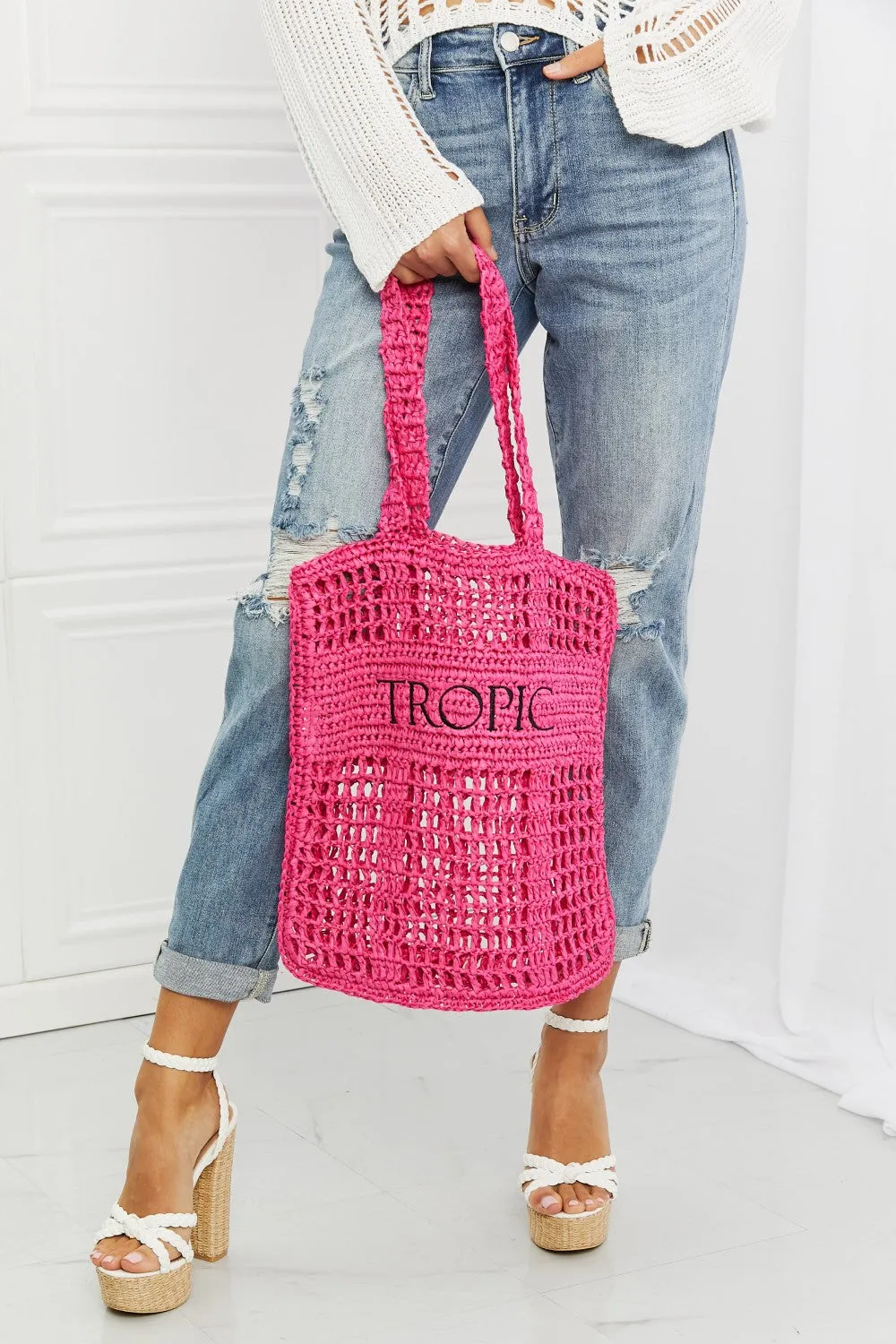 TROPIC BABE STRAW TOTE