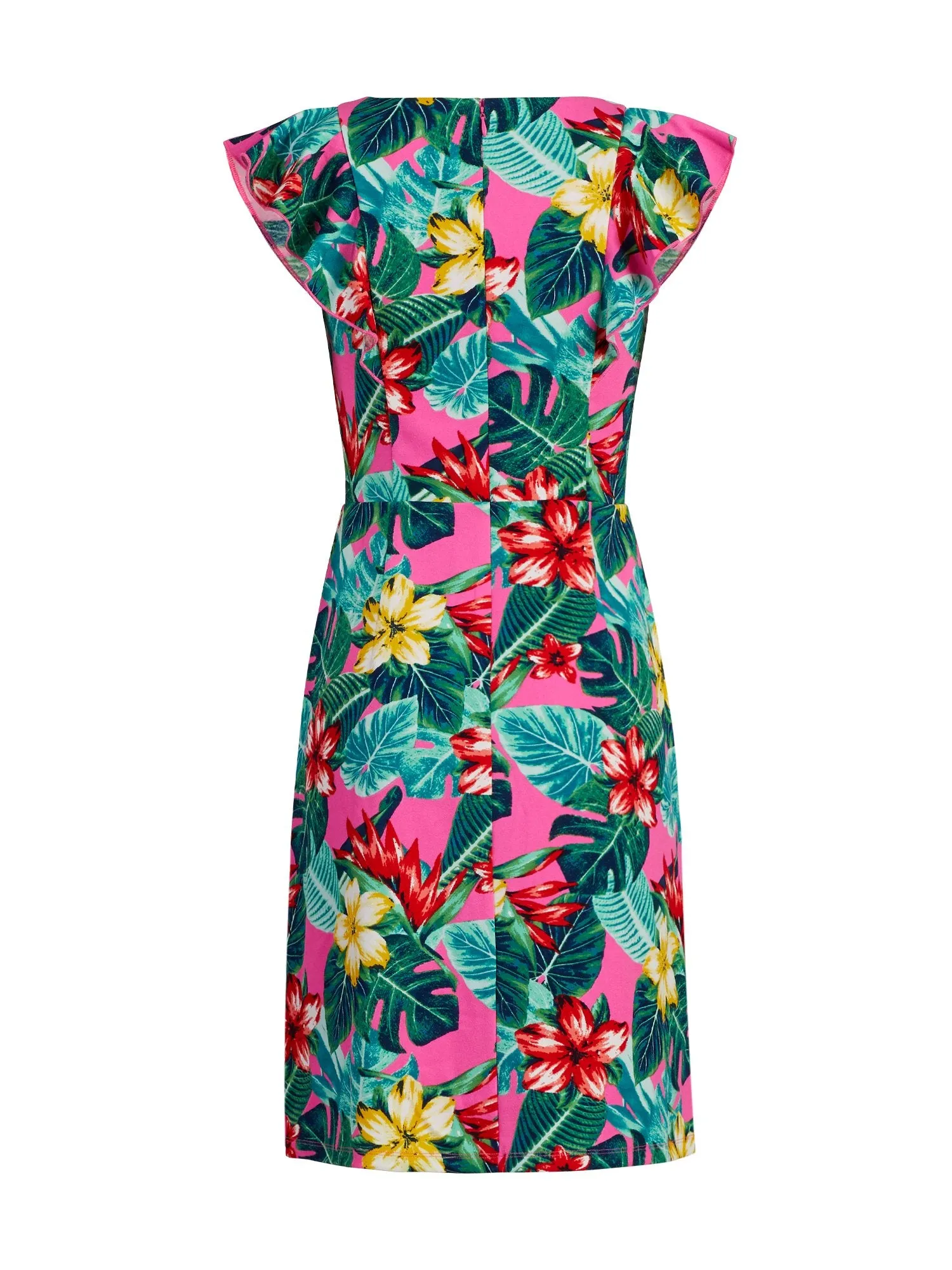 Tropical-Print Fit & Flare Dress