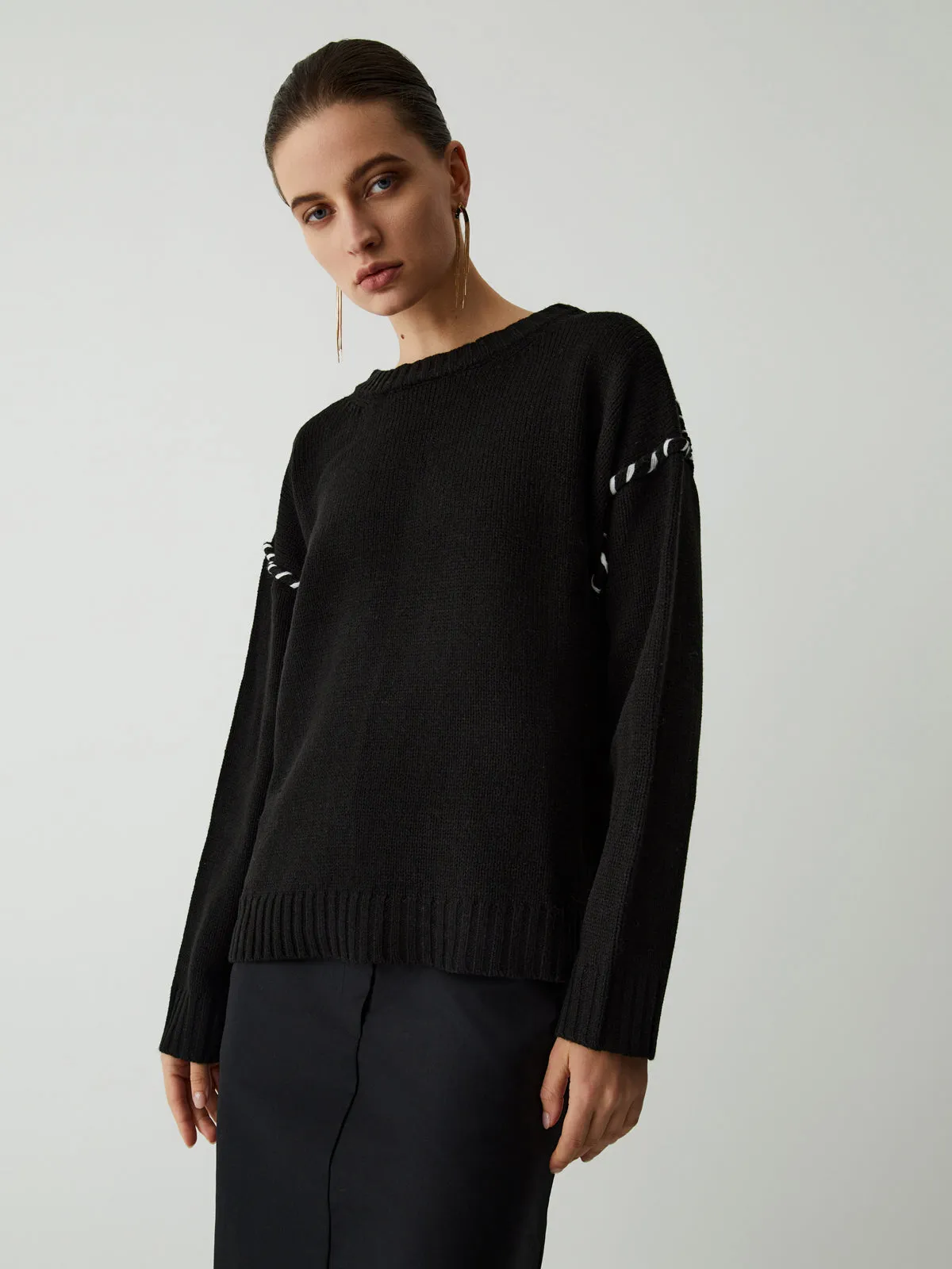 Two Tone Graceful Stitches Sweater