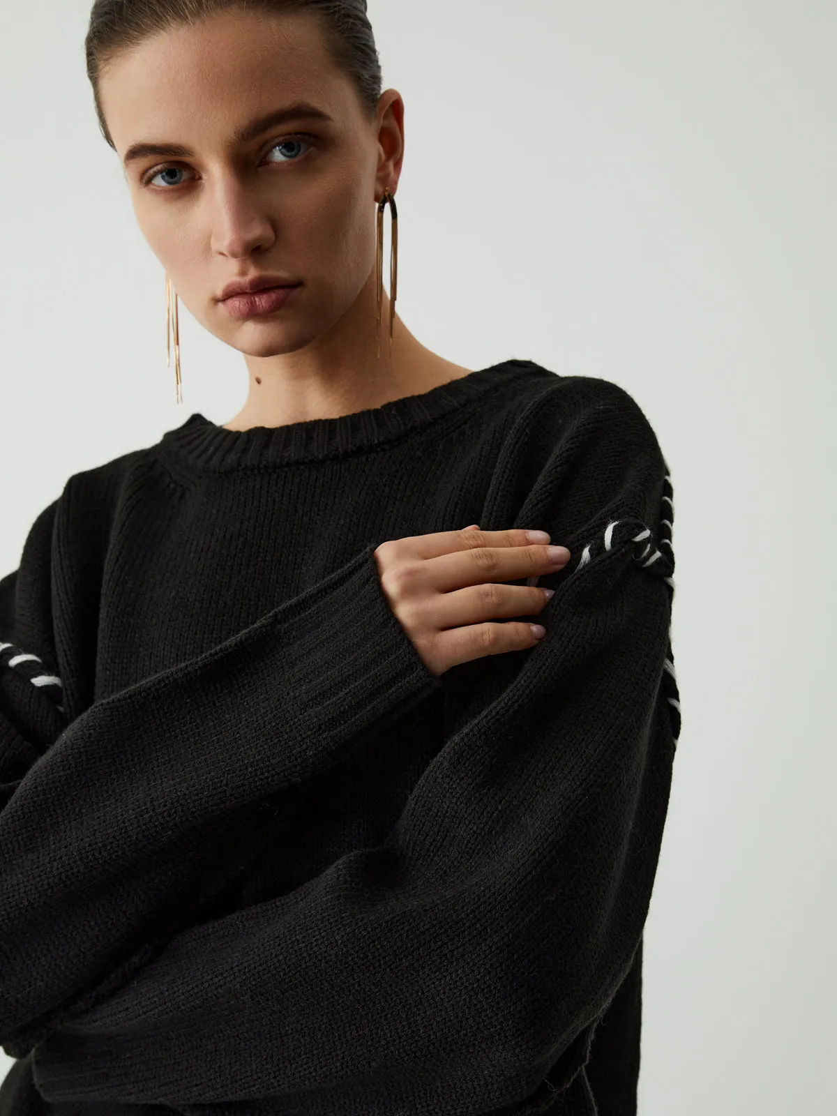 Two Tone Graceful Stitches Sweater