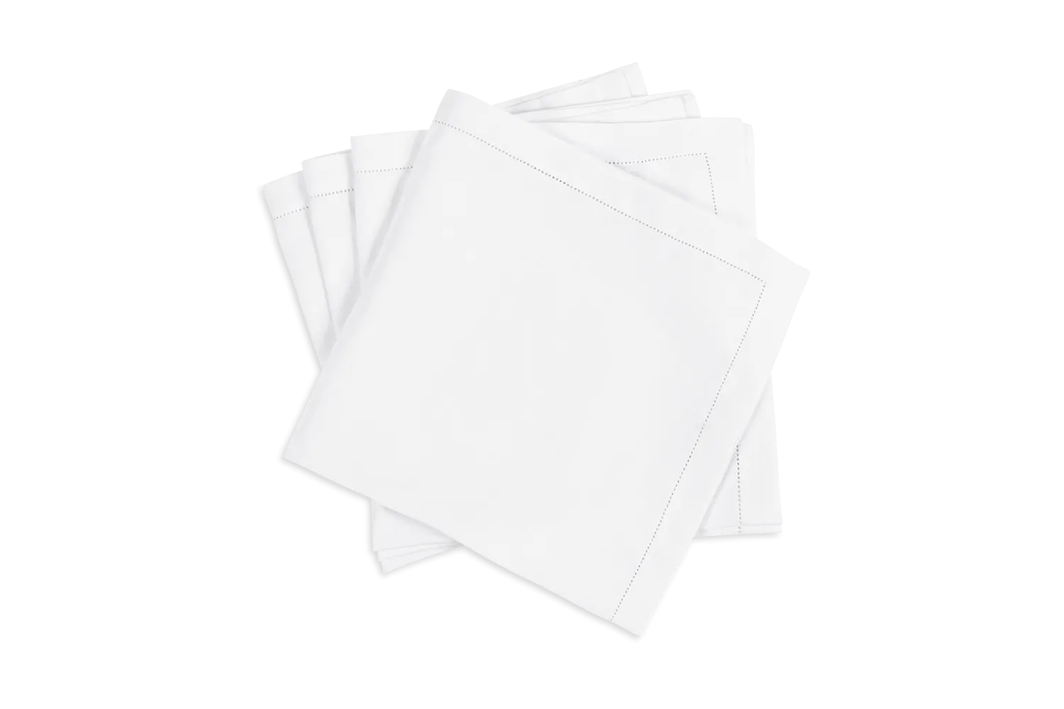 Valentina Hemstitch Napkin, White - Set of 4 with Monogram