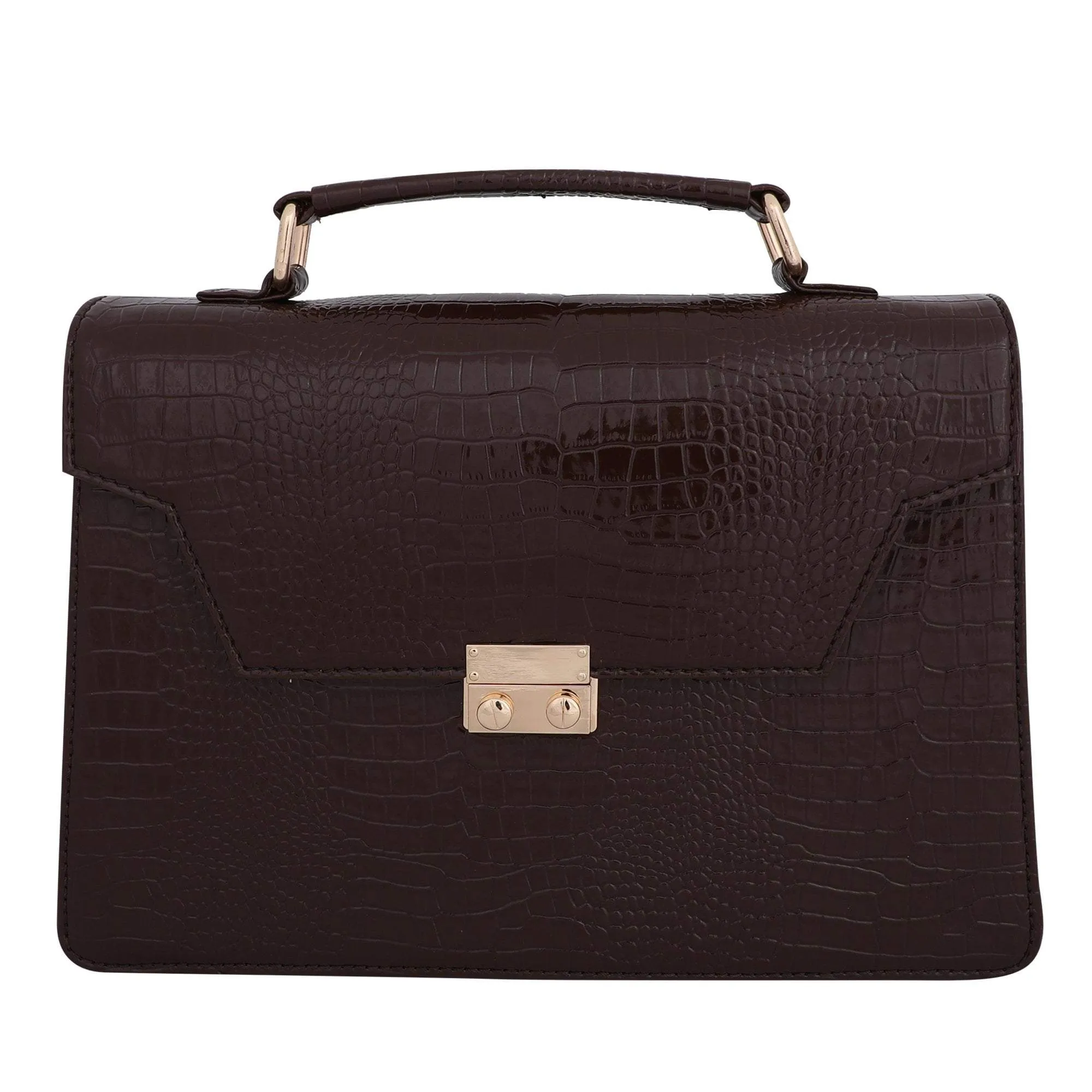 Vegan Croco Leather Satchel Hand Bag