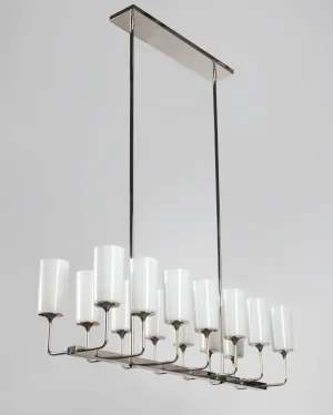 Veronique Linear 14 Chandelier with Glass Shades