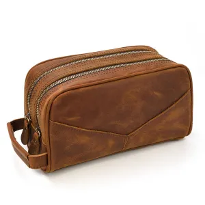 Vintage Cowhide Leather Toiletry Bag 9544
