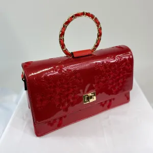 Vintage Inspired Elegant Evie Handbag In Poppy Red