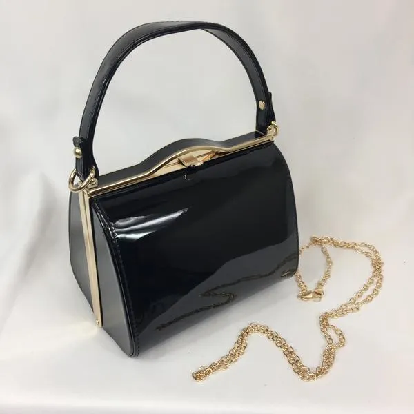 Vintage Inspired Lilly Hand Bag In Classic Black