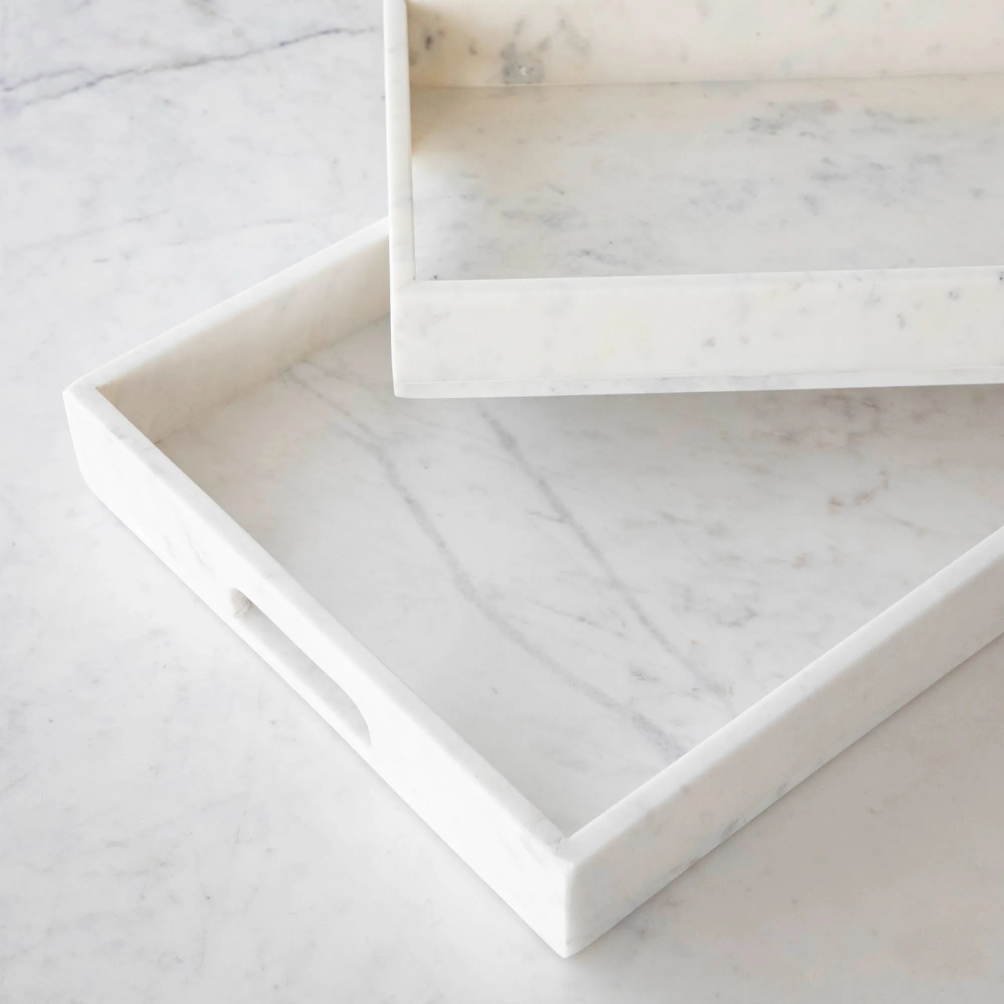 White Marble Rectangular Tray