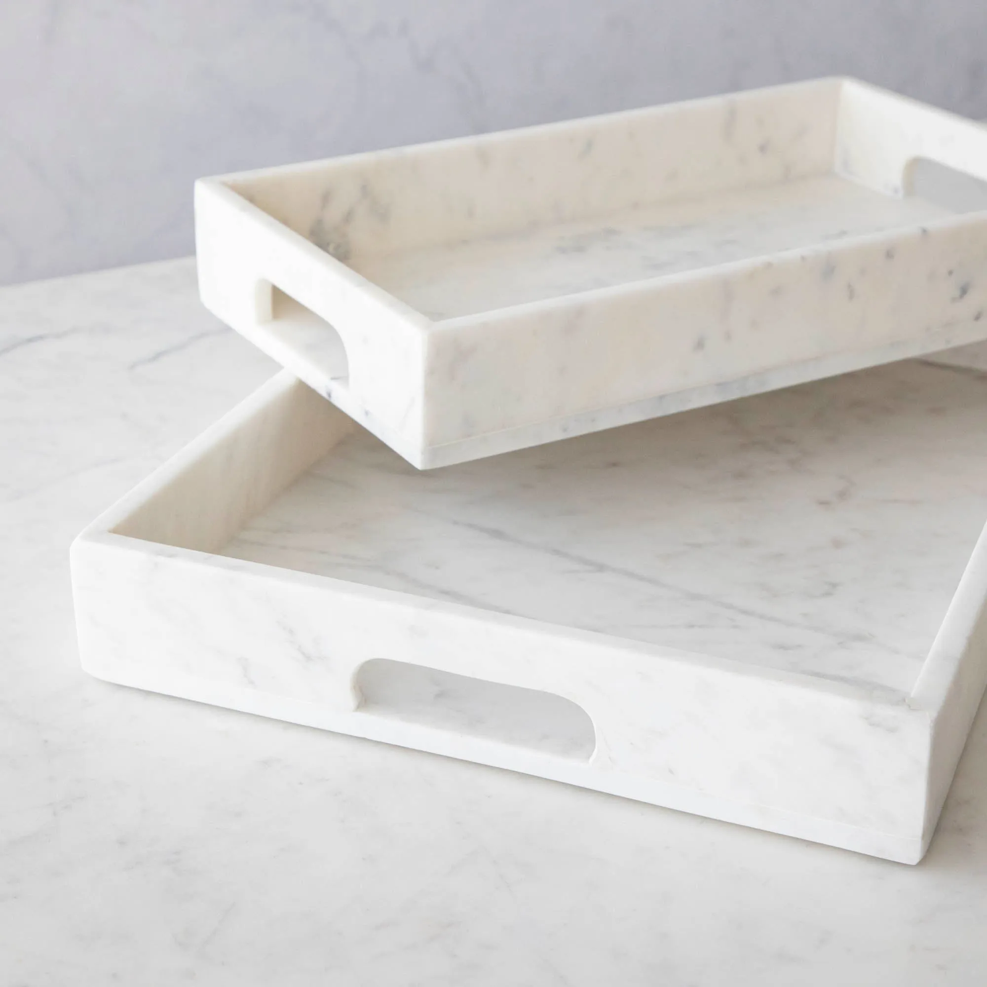 White Marble Rectangular Tray