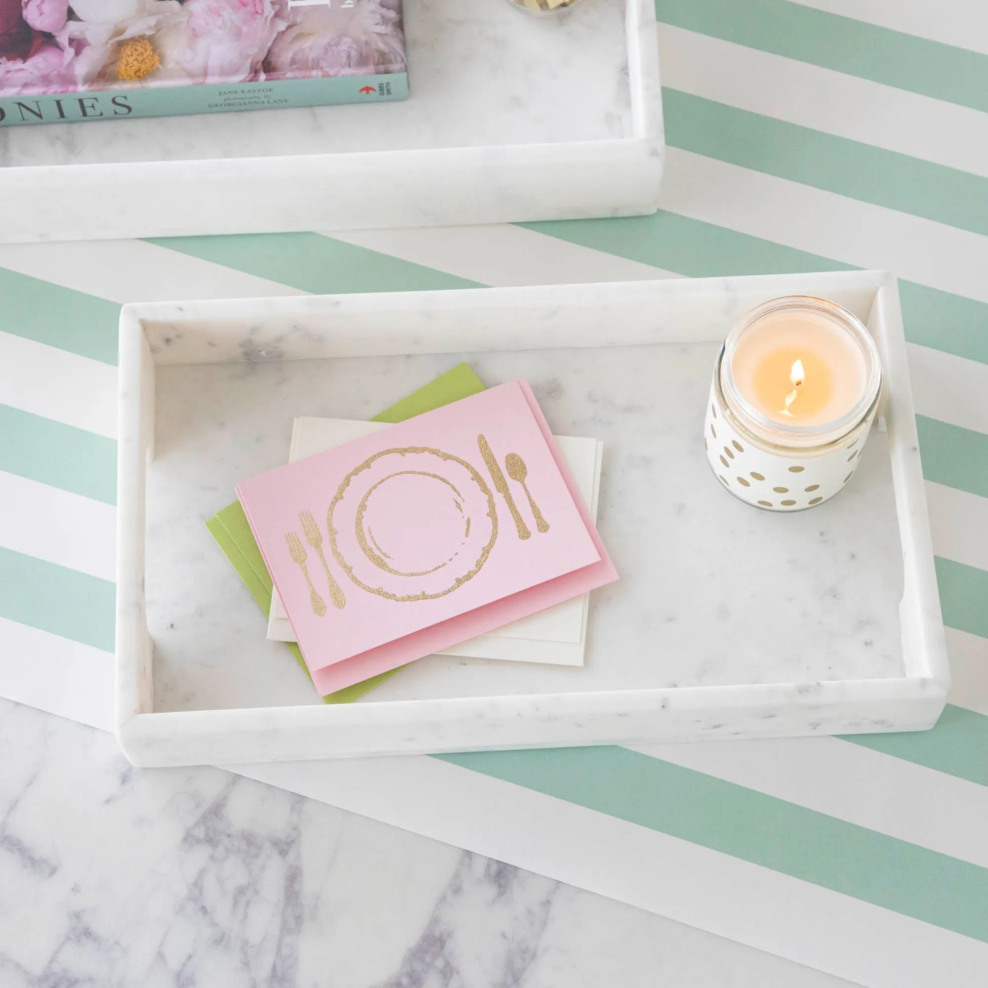 White Marble Rectangular Tray