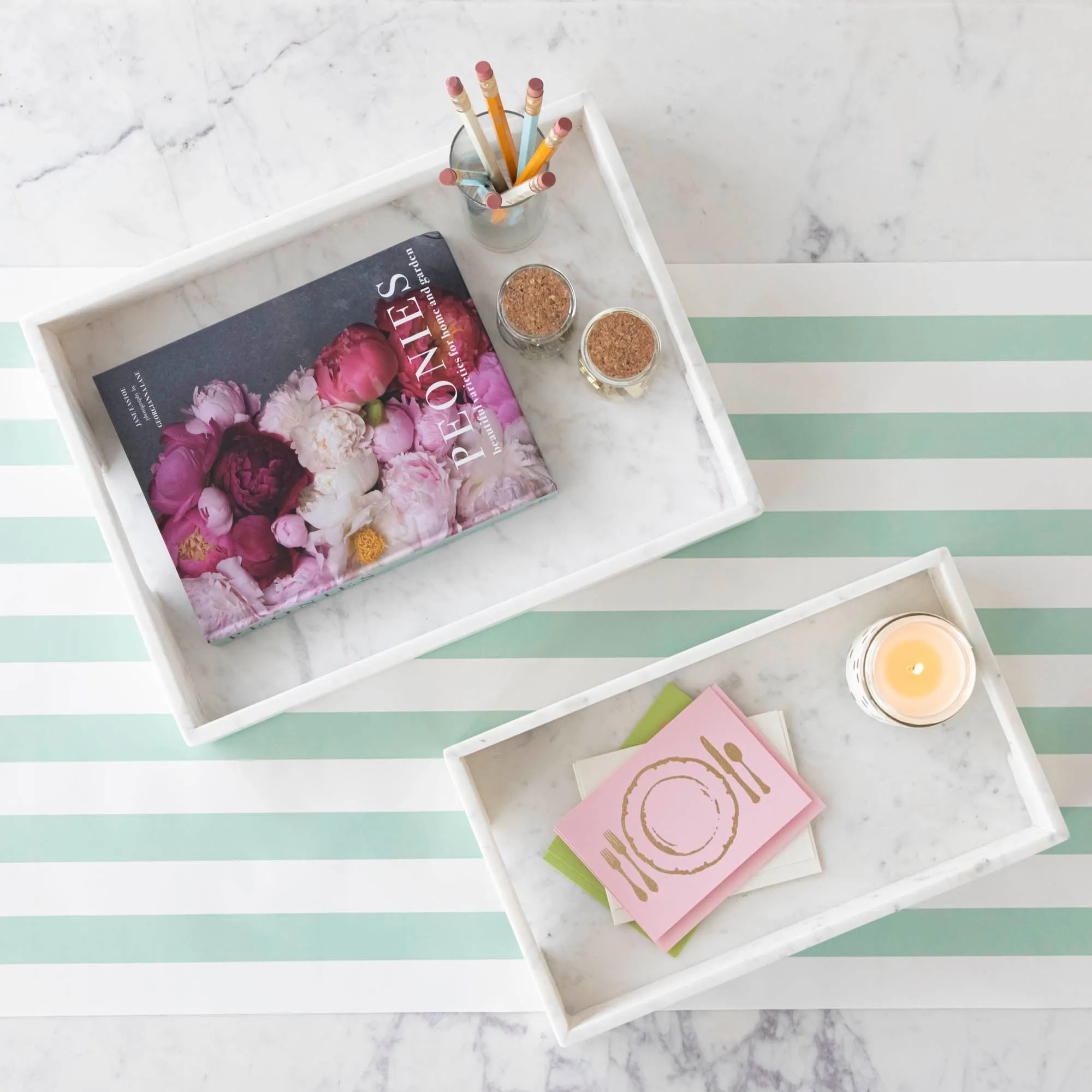 White Marble Rectangular Tray