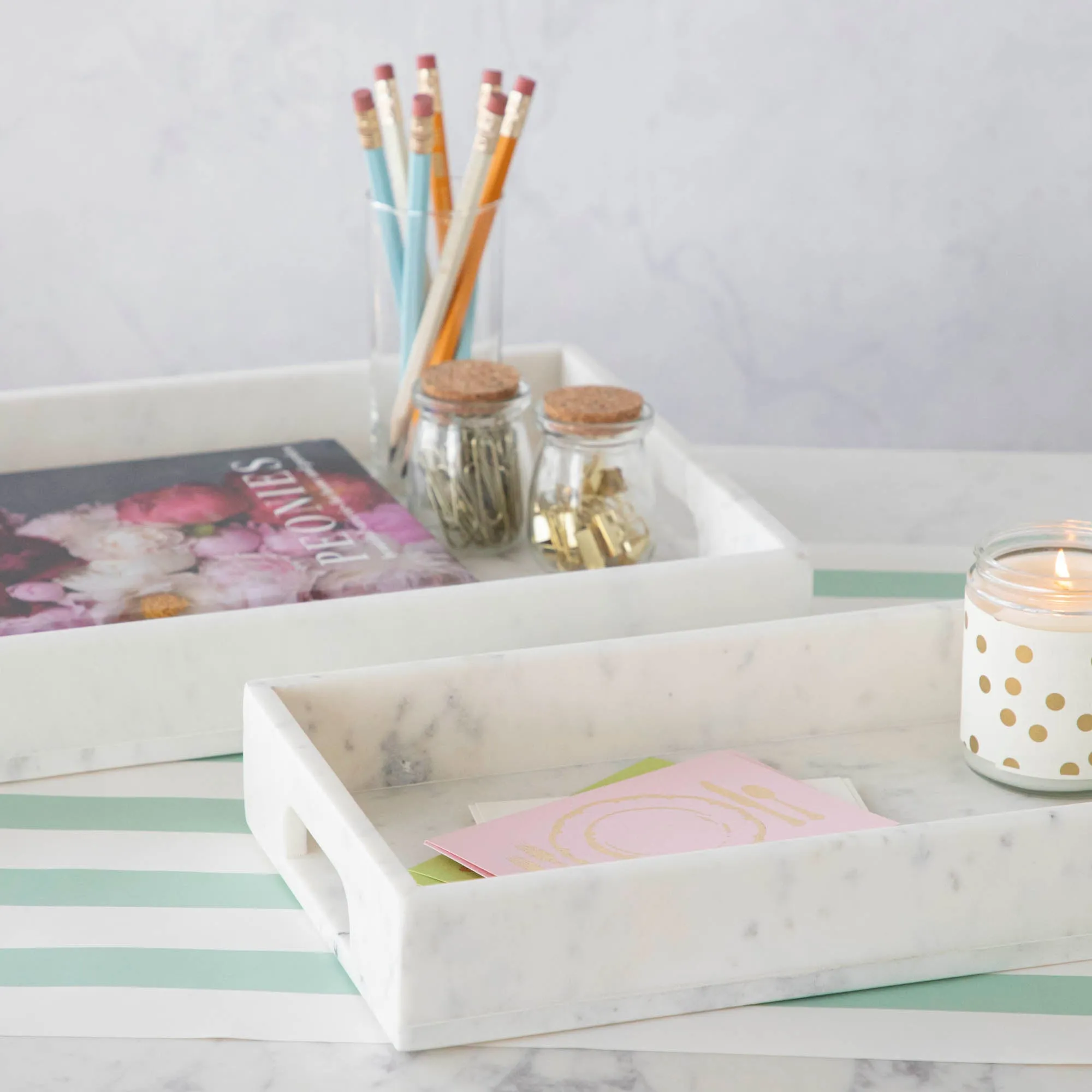 White Marble Rectangular Tray