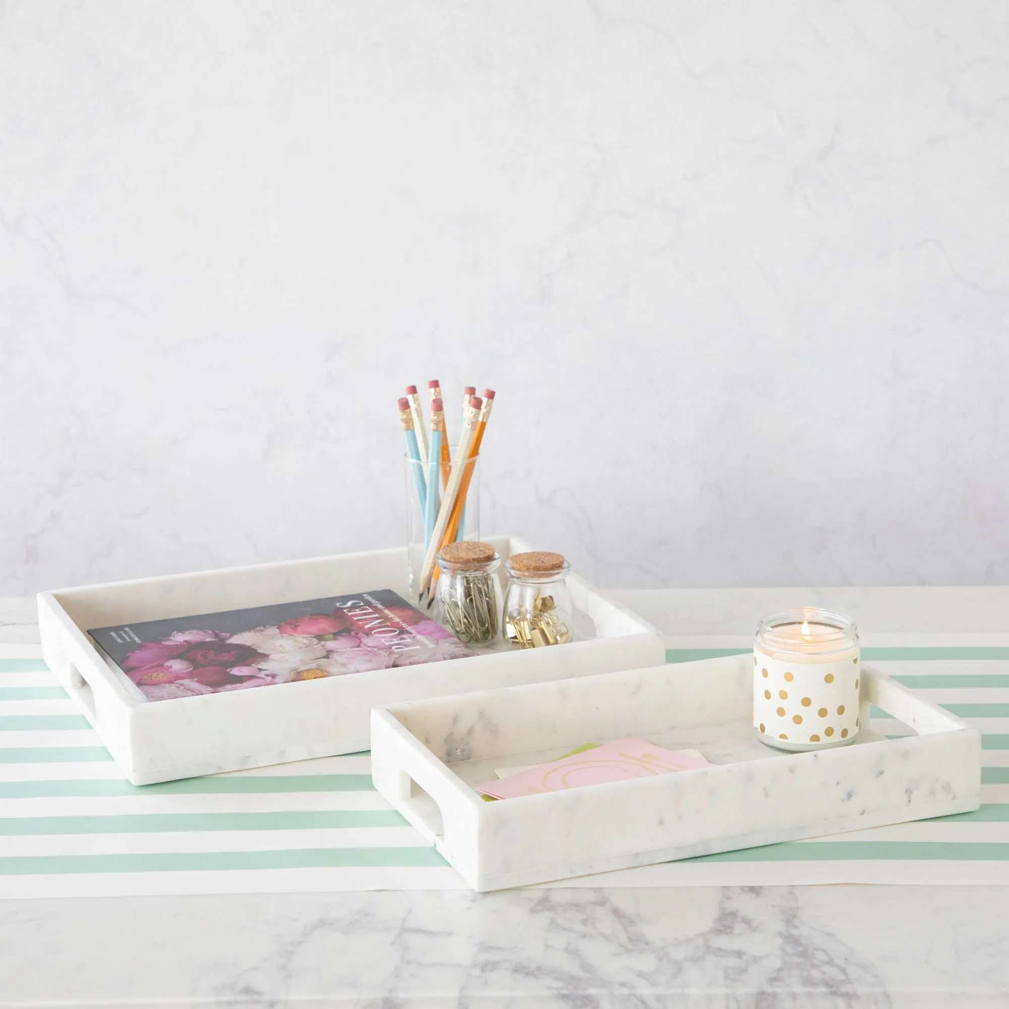 White Marble Rectangular Tray