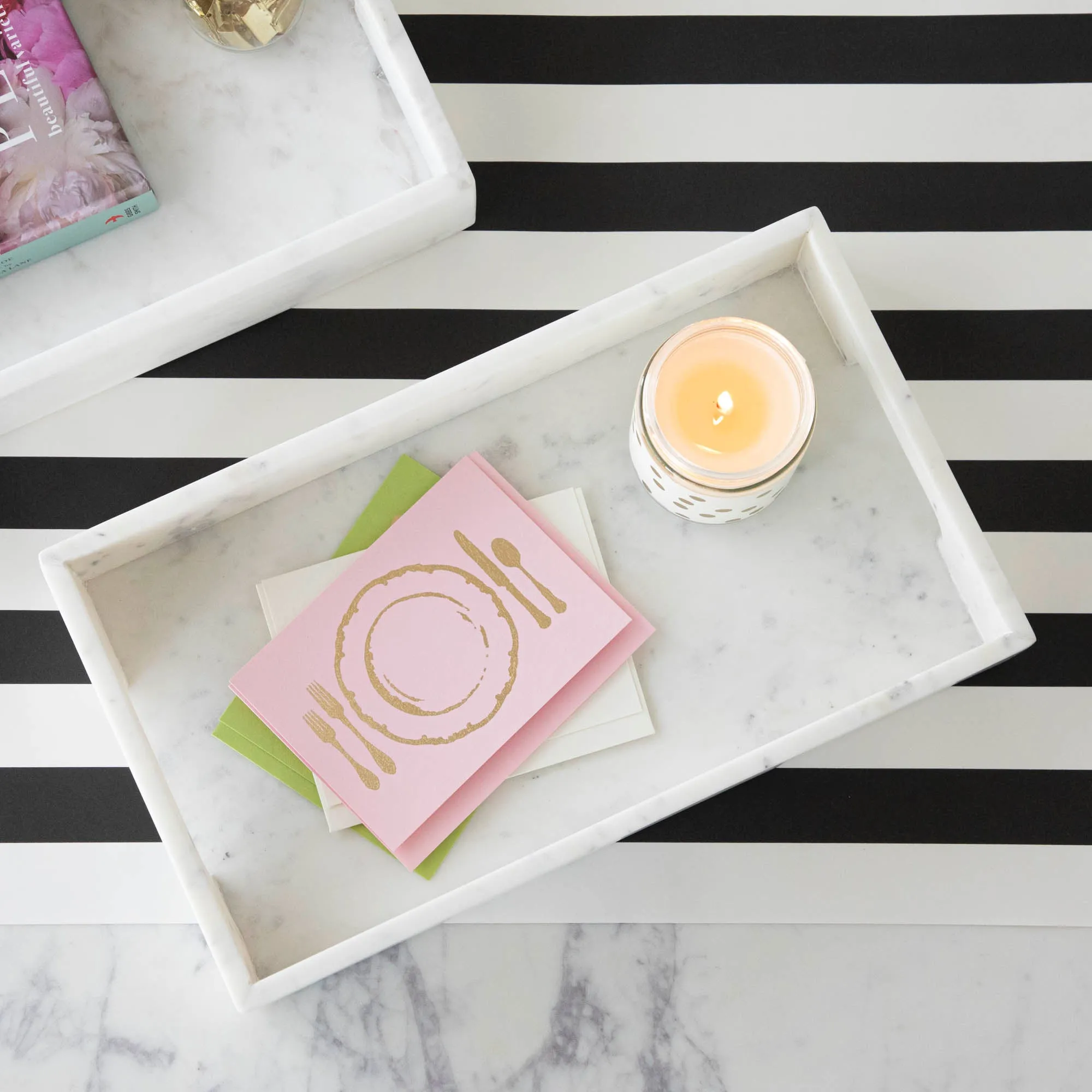 White Marble Rectangular Tray