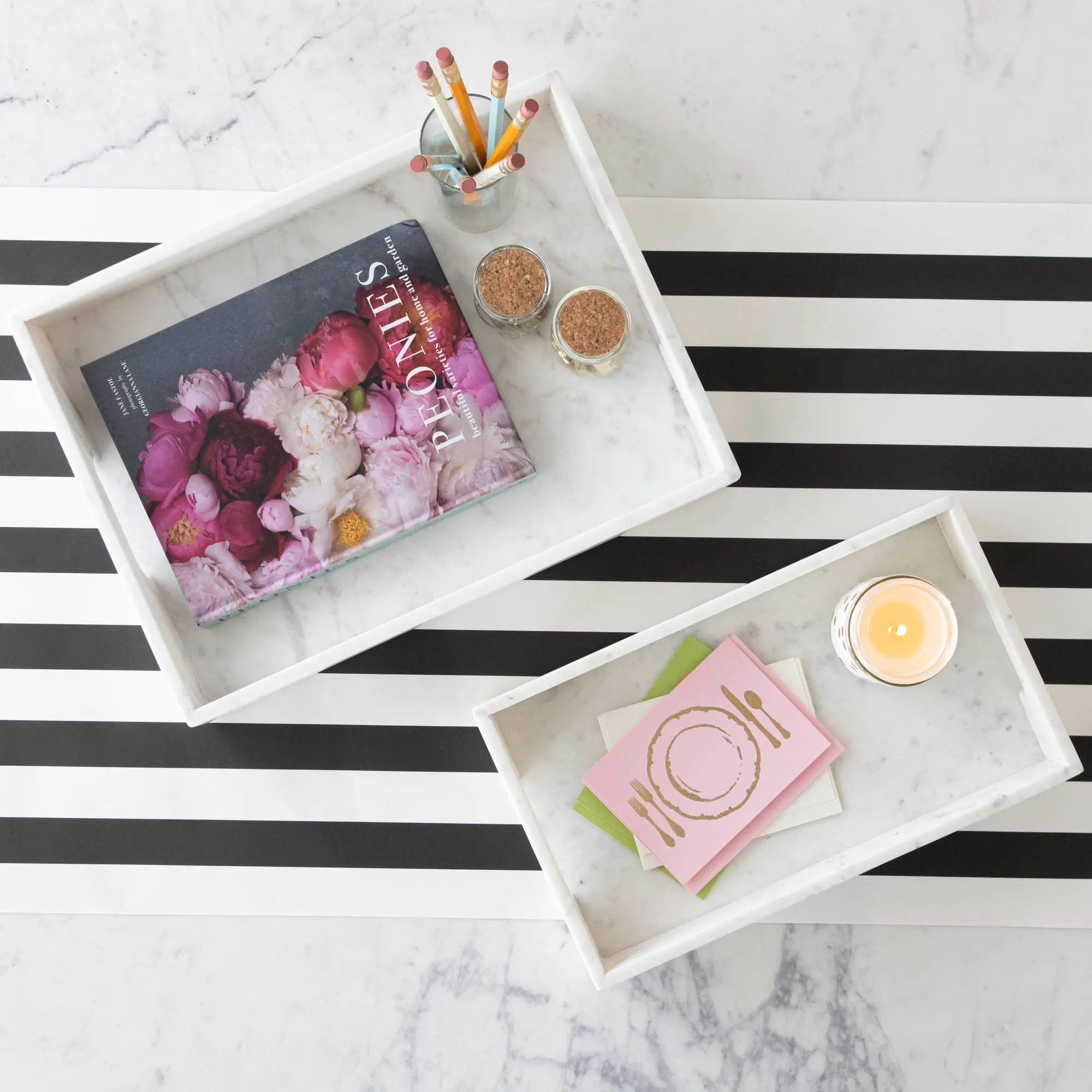 White Marble Rectangular Tray