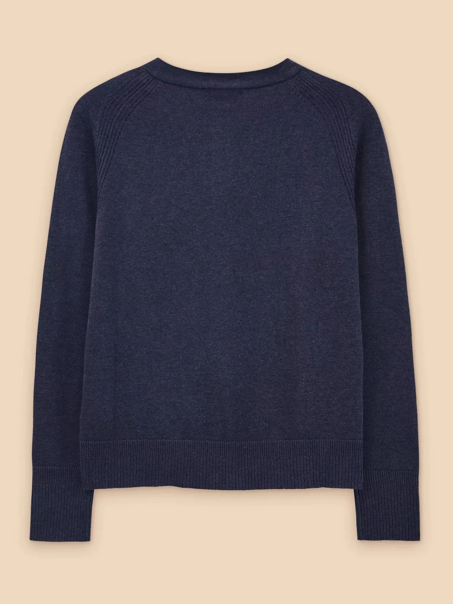 White Stuff Lulu Crew Neck Cardi in Dark Navy