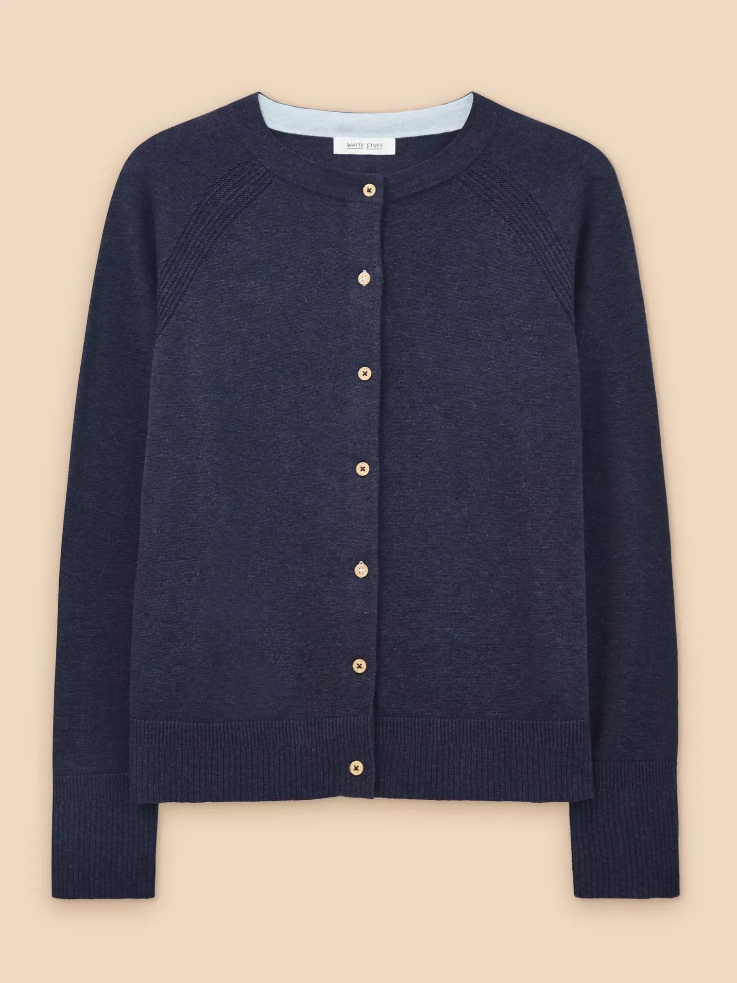 White Stuff Lulu Crew Neck Cardi in Dark Navy