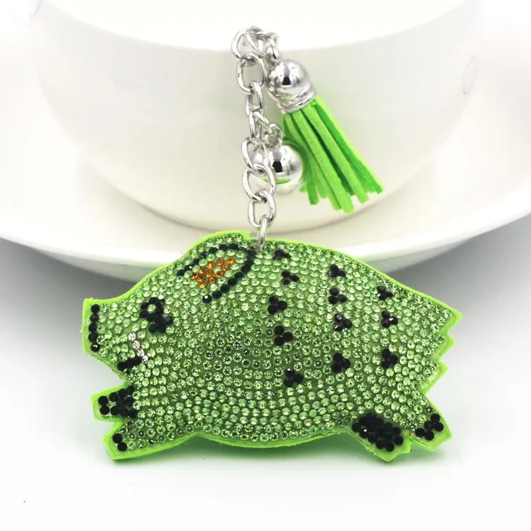 Wild Boar Keychain-Super Sparkly PVC Leather with Tassel CUTE!