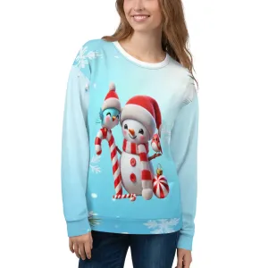 Women's Christmas Snowman Long Sleeve T-Shirt | Festive Holiday Sweatshirt Top
