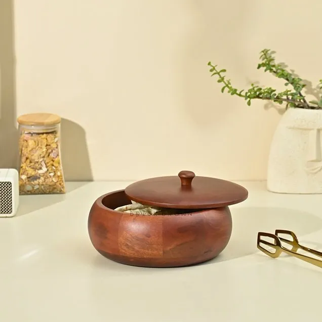 Wooden Roti Box (Small) | Mahogany Collection