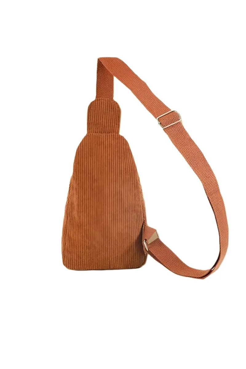 Zenana Corduroy Double Pocket Crossbody