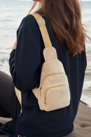 Zenana Corduroy Double Pocket Crossbody