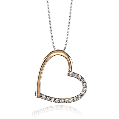 ZP199 Heart Pendant in 14k Gold with Diamonds