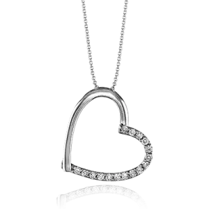 ZP199 Heart Pendant in 14k Gold with Diamonds